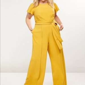 LANE BRYANT | Yellow Seamed Wide Leg Jumpsuit | PLUS SIZE